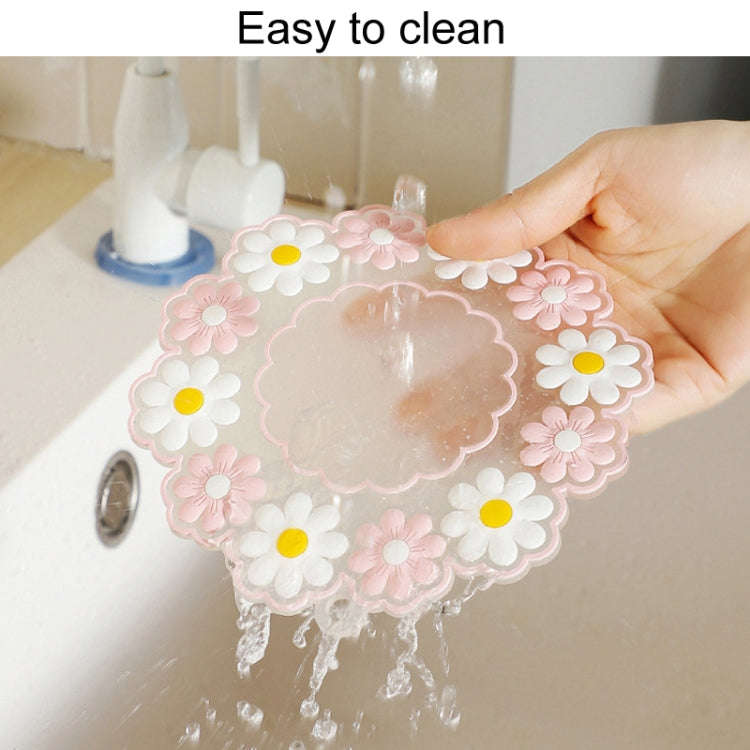 Household High Temperature Resistant Daisy Coasters Kitchen Tabletop Insulation Mat, Style: Blue ...