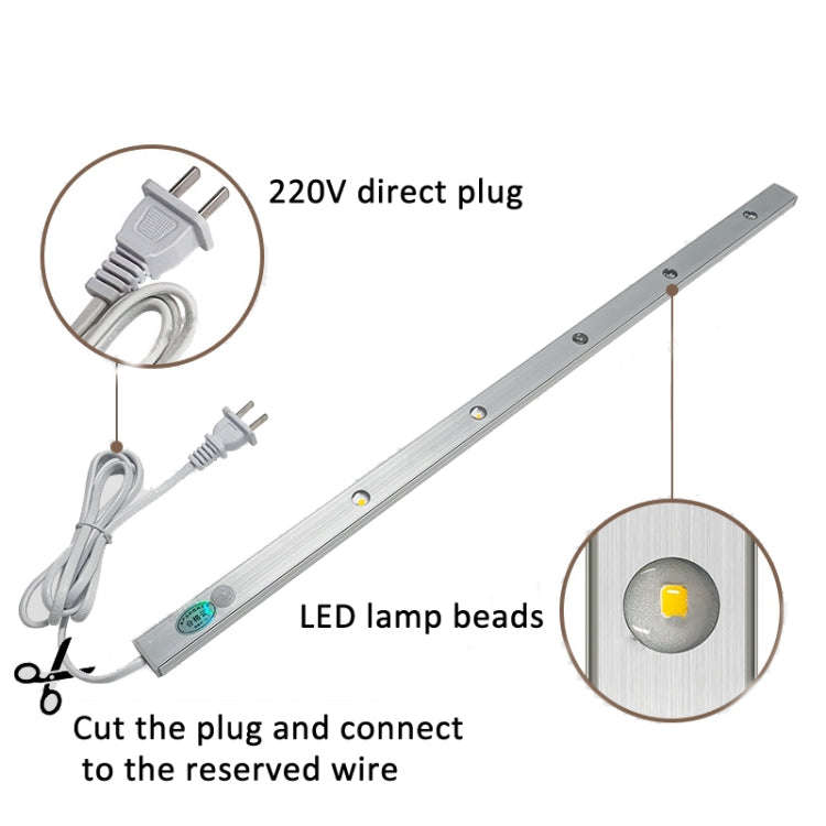 220V CN Plug Motion Sensor Wardrobe Cabinet Lamp LED Light Bar, Spec: White 40cm