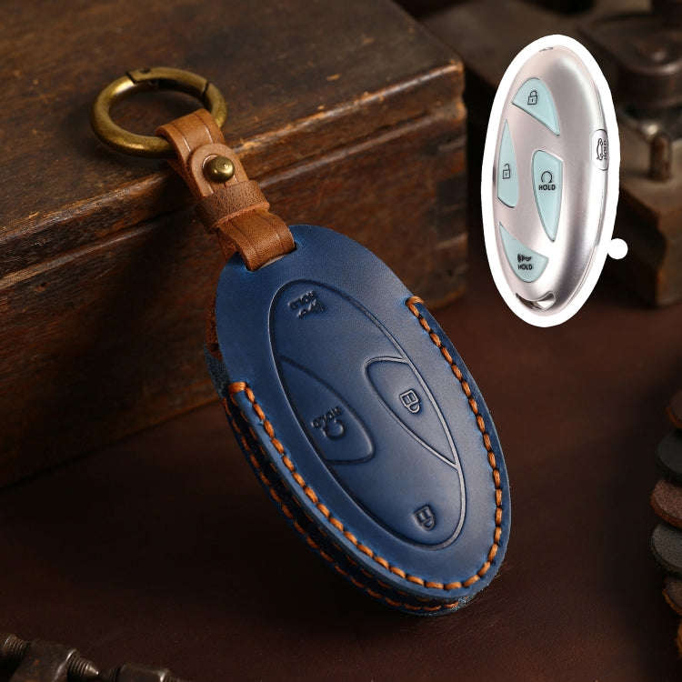 For Korean Hyundai Hallmo Car Handmade Key Bag, Color: 5 Keys Blue