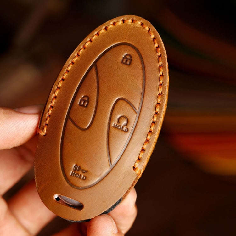 For Korean Hyundai Hallmo Car Handmade Key Bag, Color: 7 Keys Brown