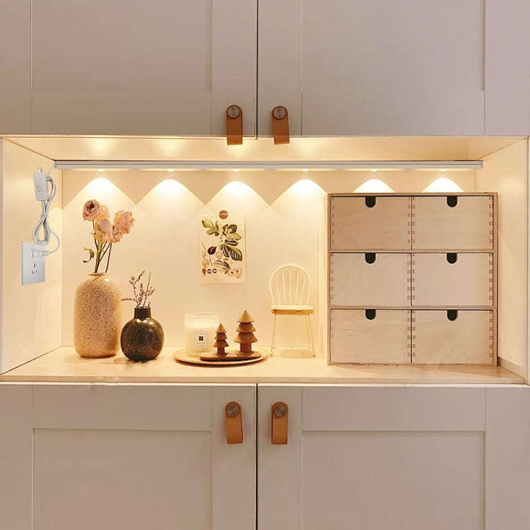 50cm 220V CN Plug Wardrobe Cabinet Lamp LED Light Bar With Button Switch(White)