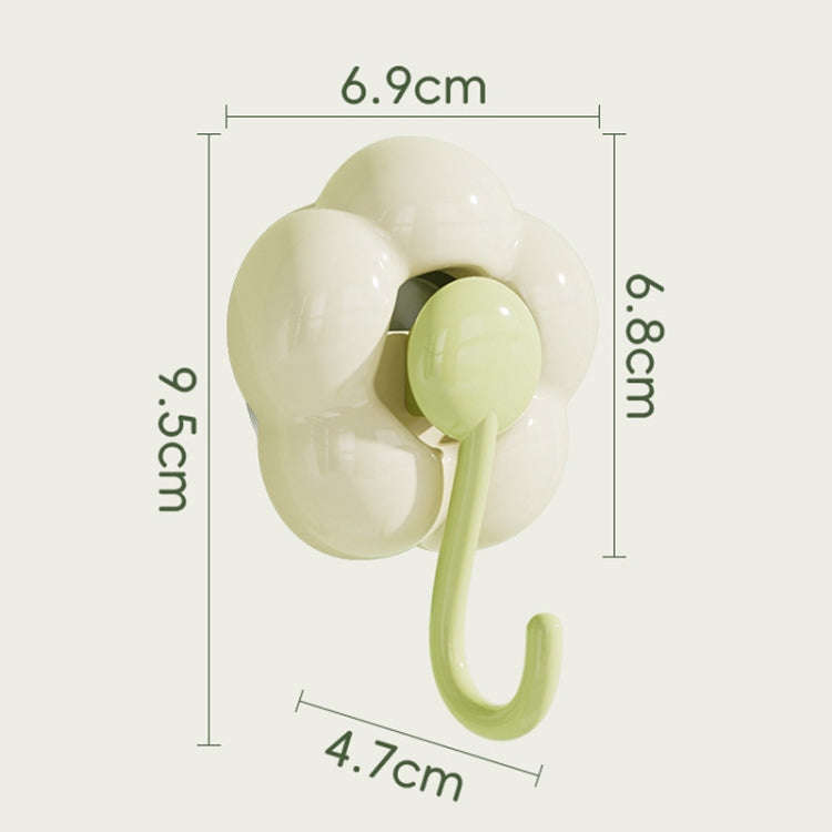 Household Suction Cup Flower Hook Bathroom Vacuum Sticky Hooks Without Punch Hole(Yellow)
