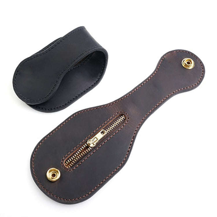 Coin Purse Portable Storage Leather Case Tool Bag(Brown)