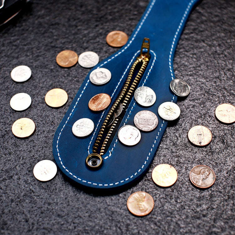Coin Purse Portable Storage Leather Case Tool Bag(Blue)
