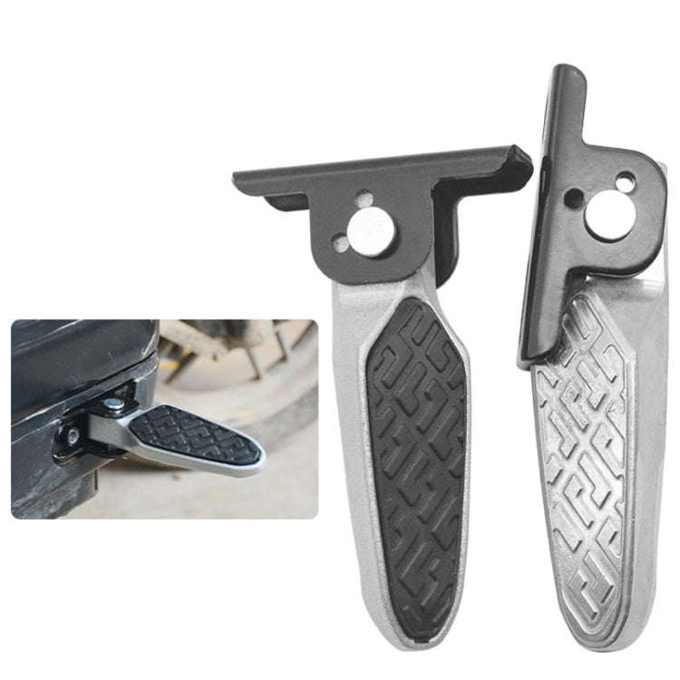 Electric Motorcycle Folding Foot Pegs Modification Pedal Pad Footrests, Style: All Aluminum