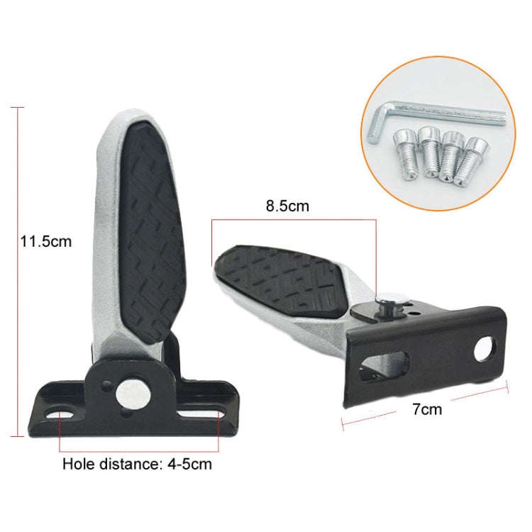 Electric Motorcycle Folding Foot Pegs Modification Pedal Pad Footrests, Style: All Aluminum