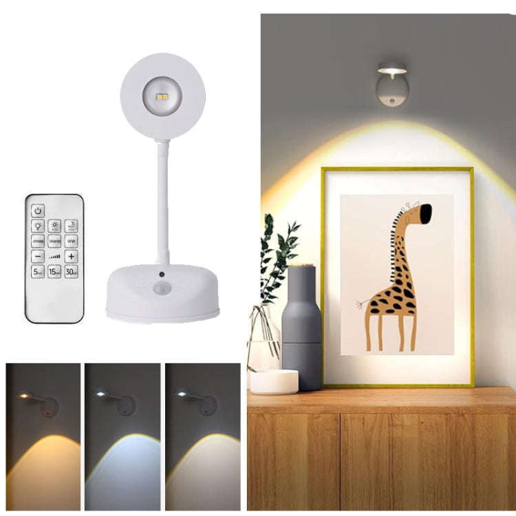 Rechargeable LED Motion Sensor Wireless Spotlight With Remote Control 2000mAH White