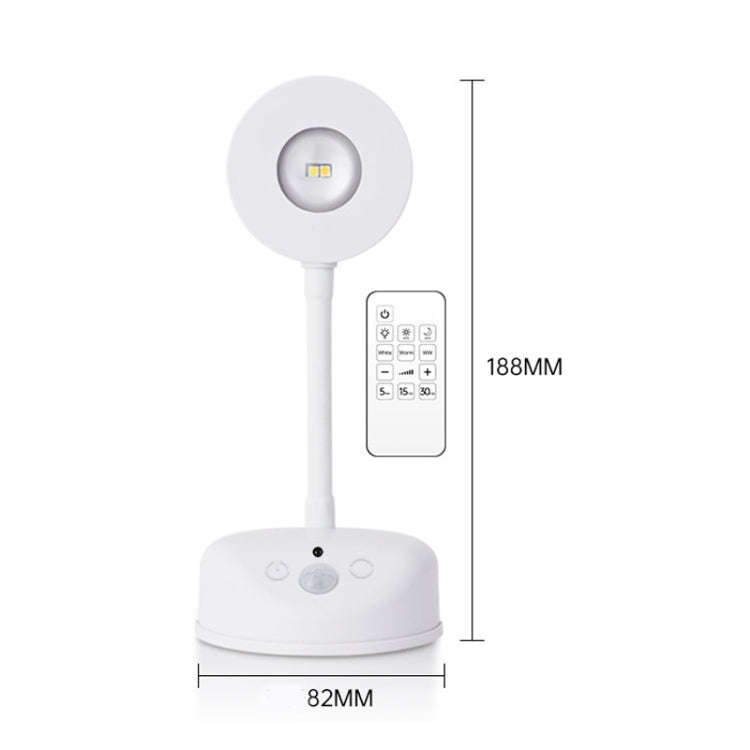 Rechargeable LED Motion Sensor Wireless Spotlight With Remote Control 1200mAH Black