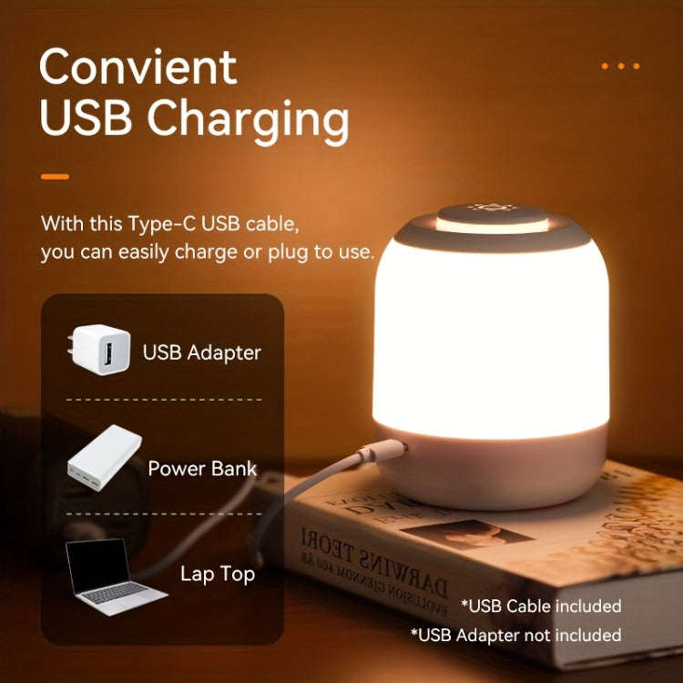 Rechargeable Touch Control LED Night Light Bedside Lamp PRO Version 4000mAh White