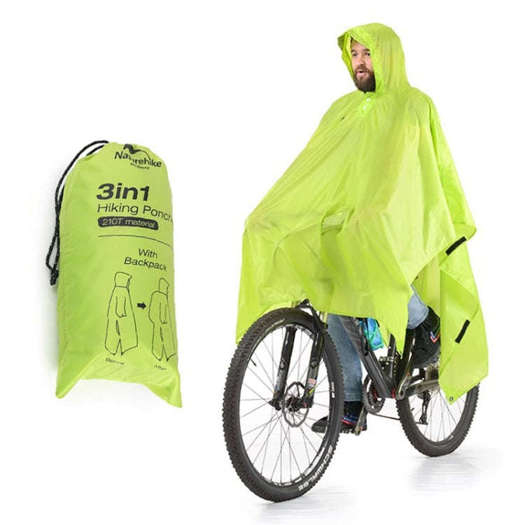 Naturehike 210T Plaid Outdoor Rain Poncho 3 In 1 Canopy Riding Travel Portable Backpacking Rainco...