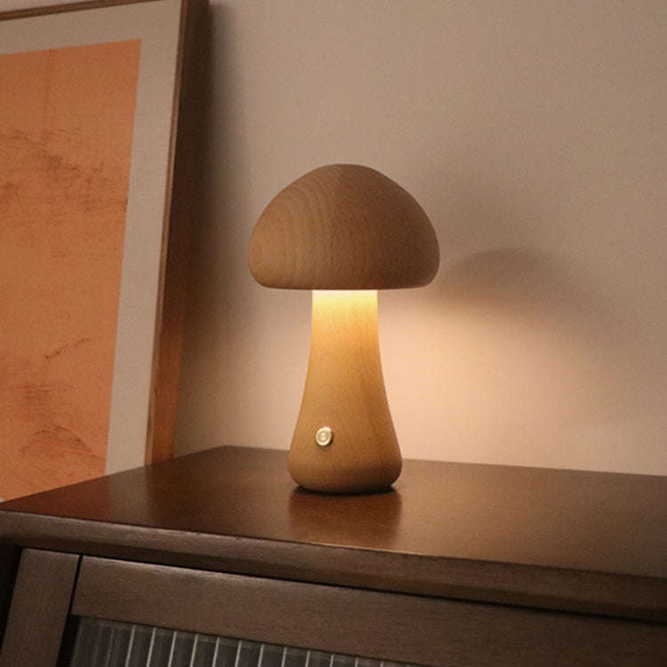Mushroom Shape Night Light Touch Control Dimmable Bedside Atmosphere Lamp, Style: A Type Beech