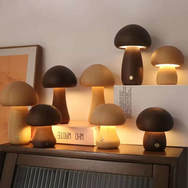 Mushroom Shape Night Light Touch Control Dimmable Bedside Atmosphere Lamp, Style: C Type Beech