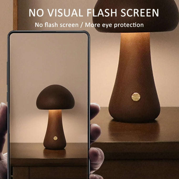 Mushroom Shape Night Light Touch Control Dimmable Bedside Atmosphere Lamp, Style: C Type Beech