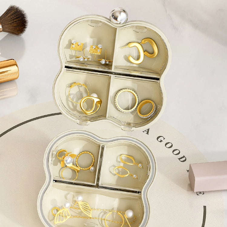7 Compartment Mini Portable Pill Box Jewelry Sealed Storage Box(Cream Pink)