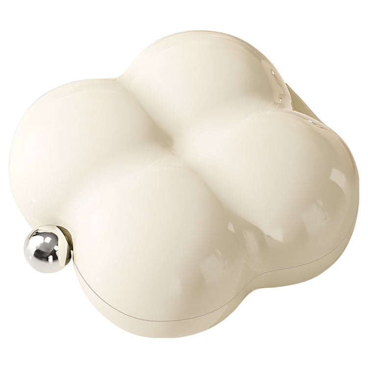 7 Compartment Mini Portable Pill Box Jewelry Sealed Storage Box(Cream White)