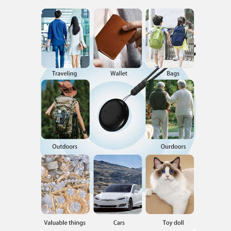 For Apple Series S10 Round Smart Global Anti-Lost Device IP67 Waterproof Locator(Black)