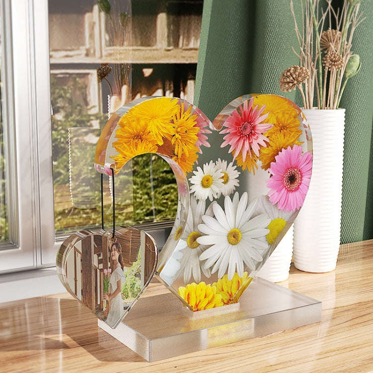 DIY Glue Double Heart-Shaped Hanging Photo Frame Display Stand Silicone Mold, Spec: Base