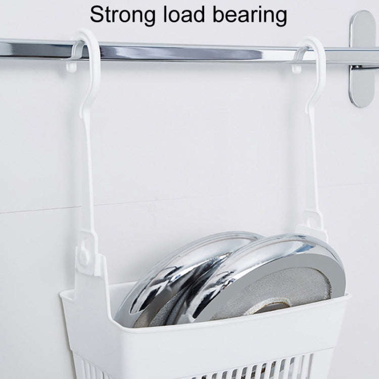 Household Bathroom Hanging Drainage Hanger Kitchen Multifunctional Stackable Basket(White)
