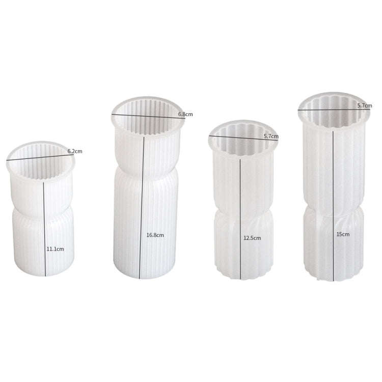 DIY Geometric Cylinder Vertical Stripe Candle Silicone Mold Resin Ornaments Mold, Spec: 003
