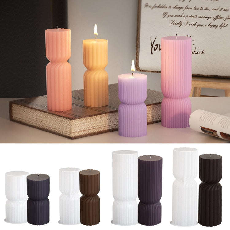 DIY Geometric Cylinder Vertical Stripe Candle Silicone Mold Resin Ornaments Mold, Spec: 003