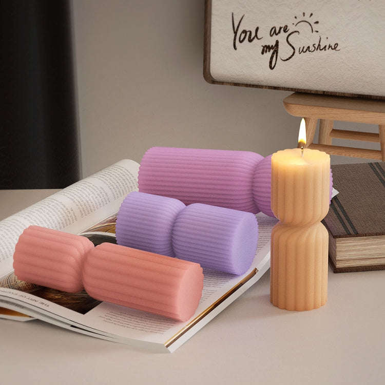 DIY Geometric Cylinder Vertical Stripe Candle Silicone Mold Resin Ornaments Mold, Spec: 003