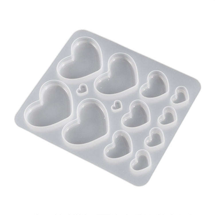 DIY Epoxy Resin Three-Dimensional Geometric Pendant Earring Silicone Mold, Spec: Heart