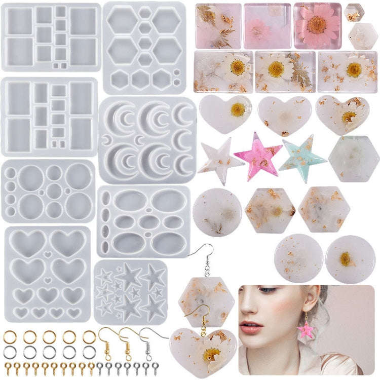 DIY Epoxy Resin Three-Dimensional Geometric Pendant Earring Silicone Mold, Spec: Hexagonal