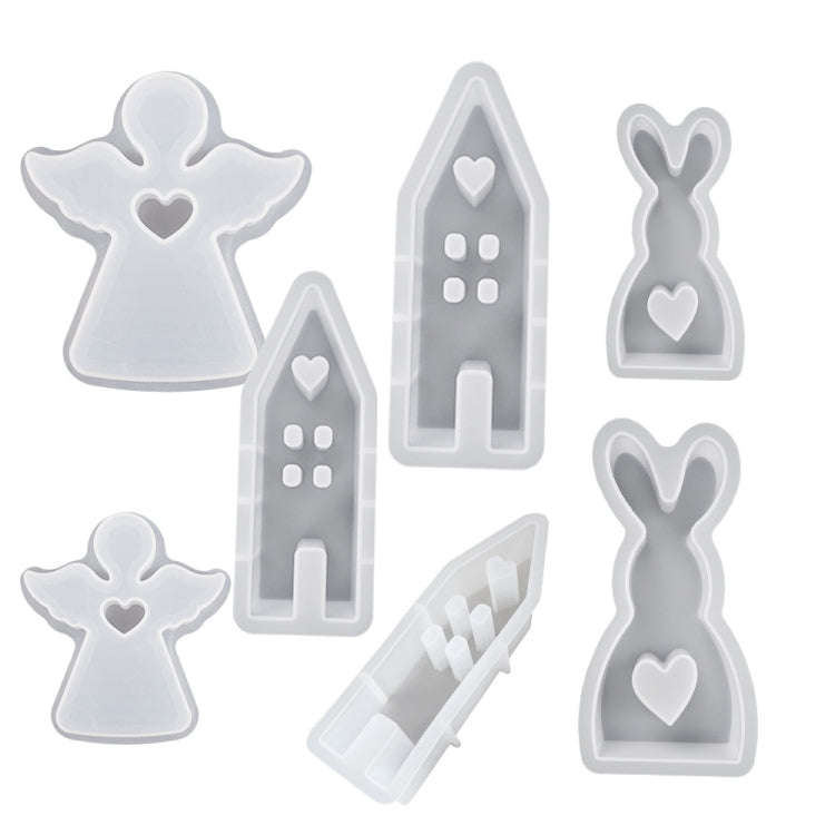 DIY Epoxy Easter Desktop Decoration Candle Silicone Mold, Spec: House 003