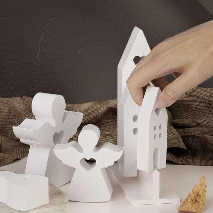 DIY Epoxy Easter Desktop Decoration Candle Silicone Mold, Spec: House 003