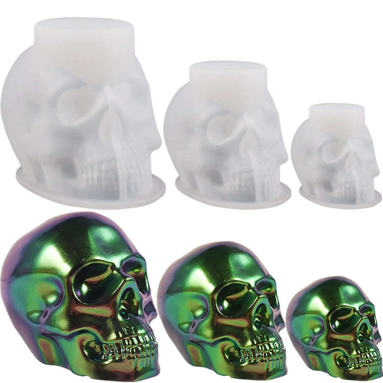 DIY Epoxy Candle Skull Keychain Pendant Silicone Mold Halloween Ornaments Mold, Spec: L