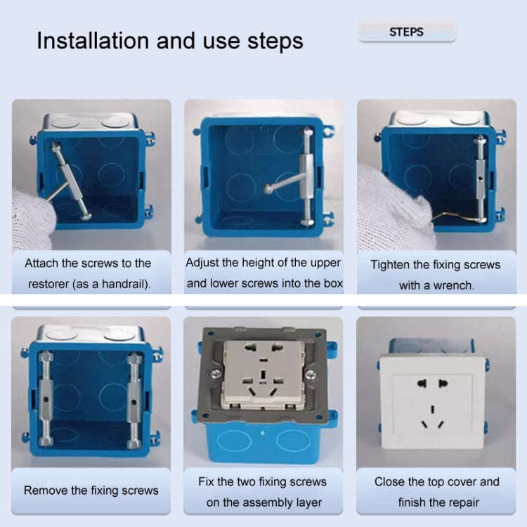 Type 86 10pcs Universal Wire Concealed Box Repairer Switch Socket Base Box Repair Support Rod Fix...