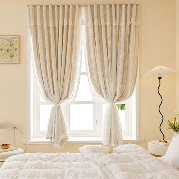 2 x 2m Sticky No-Punch Installation Bedroom Balcony High Blackout Self-Adhesive Curtains(Cream Co...
