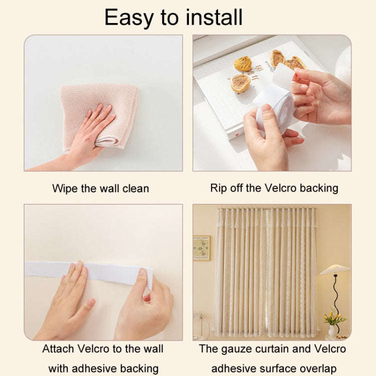 2 x 2m Sticky No-Punch Installation Bedroom Balcony High Blackout Self-Adhesive Curtains(Cream Co...
