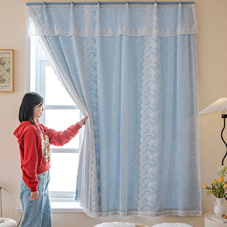 2 x 1.8m Sticky No-Punch Installation Bedroom Balcony High Blackout Self-Adhesive Curtains(Sky Blue)