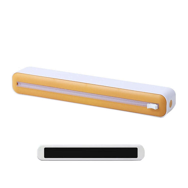Cling Film Cutter Adjustable Storage Cutting Box, Color: Yellow White Magnetic Sticker