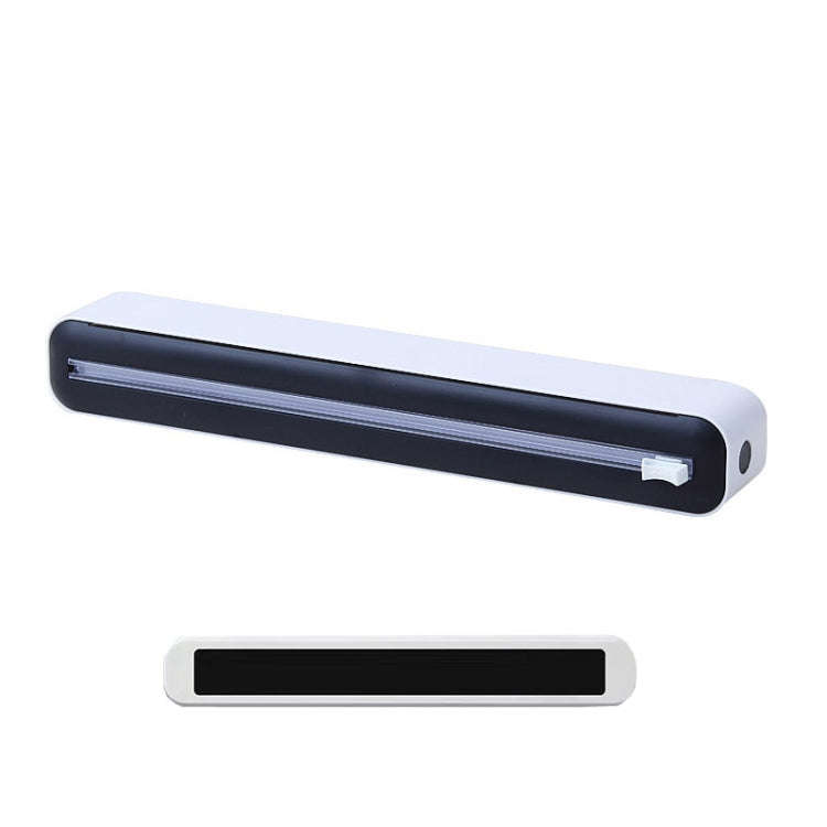 Cling Film Cutter Adjustable Storage Cutting Box, Color: Black White Magnetic Sticker