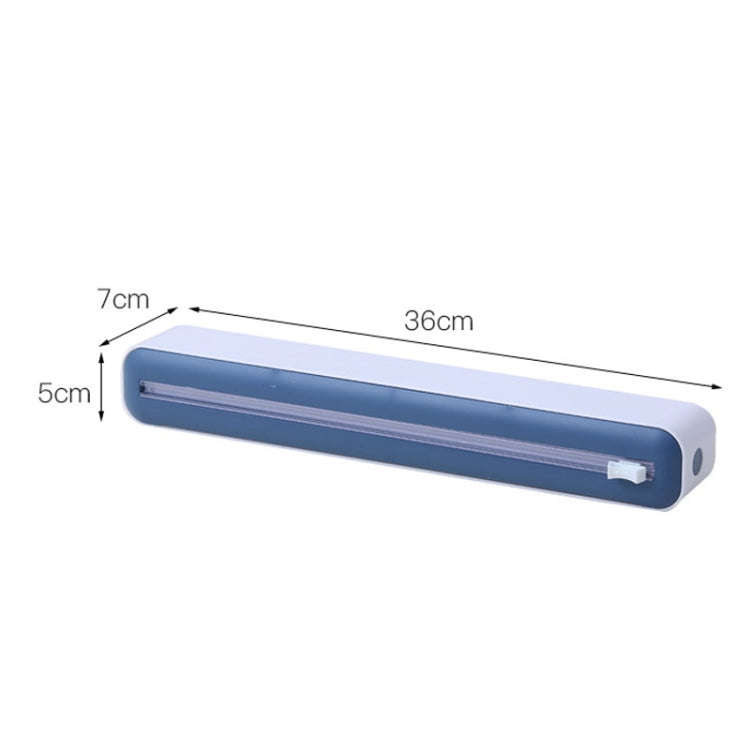 Cling Film Cutter Adjustable Storage Cutting Box, Color: Black White Magnetic Sticker