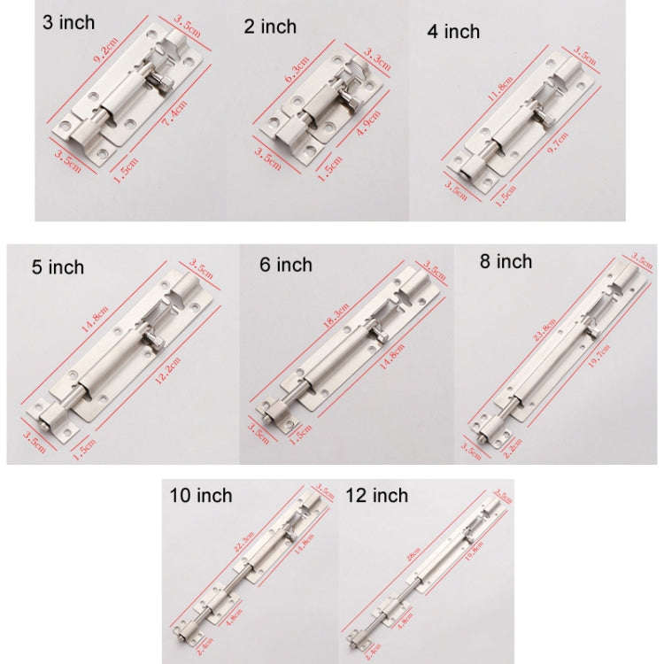 2 inch Stainless Steel Latch Door Bolt Bathroom Wooden Door And Window Anti-Theft Latch Lock