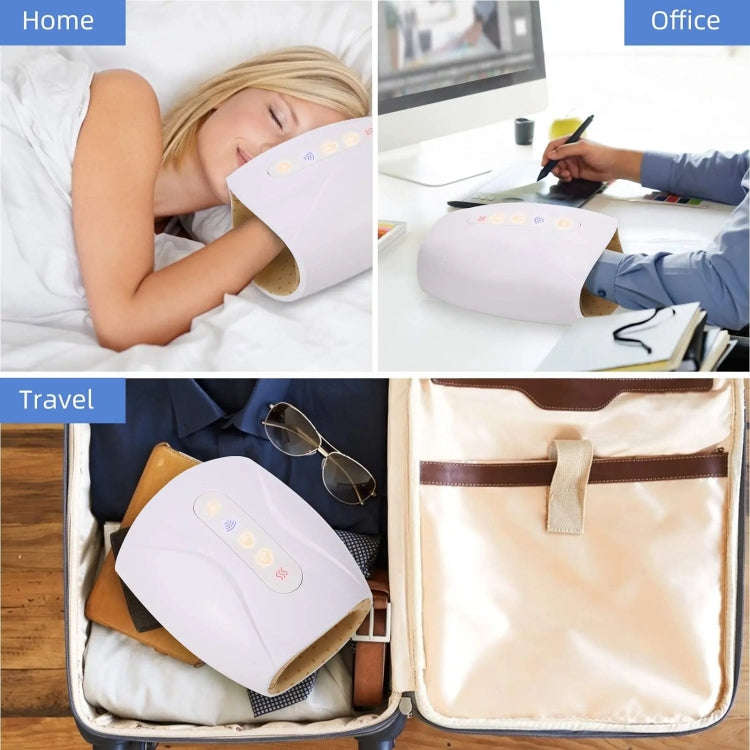 Electric Hand Massager with Heat, 3 Levels Intensity, Convex Point Massage(White)