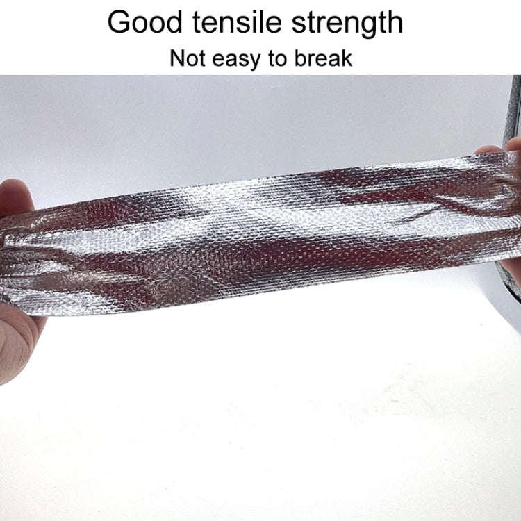 5cm x 10m 0.15mm Glass Fiber Cloth Aluminum Foil Tape Air- Conditioning Pipe Waterproof Seam Seal...