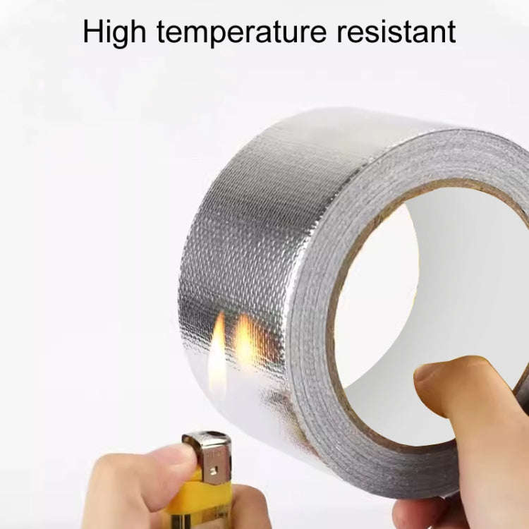 5cm x 10m 0.15mm Glass Fiber Cloth Aluminum Foil Tape Air- Conditioning Pipe Waterproof Seam Seal...