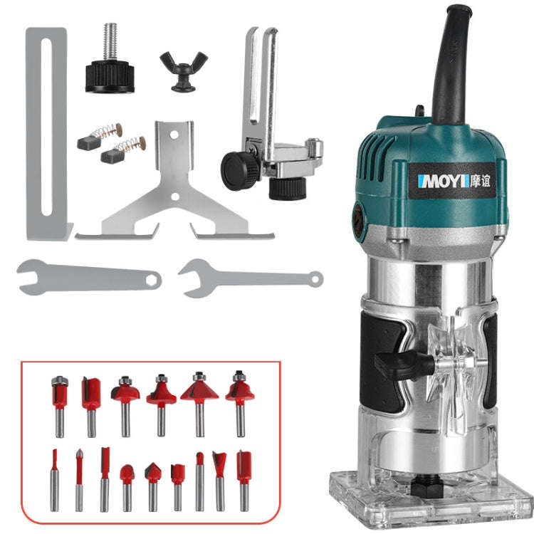 MOYI Aluminum Body Multifunctional Small Electric Woodworking Carving Slotting Trimming Machine, ...