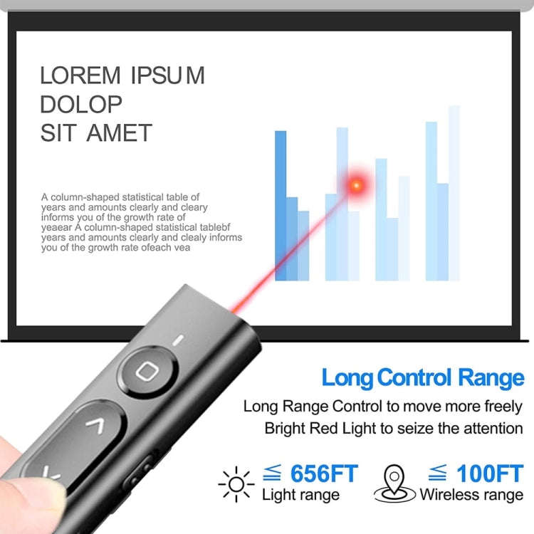 B2 2.4GHz Dual-Mode Conference PPT Wireless Page Turning Pen Multimedia Infrared Laser Pointer(Bl...