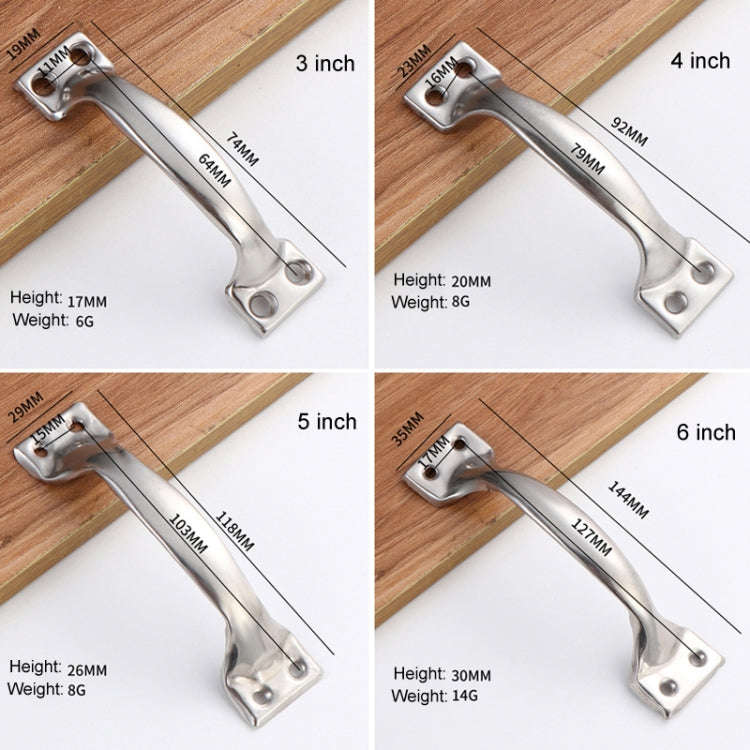 10pcs 5 inch Bow-Shaped Stainless Steel Door Handle Simple Window And Cabinet Drawer Handle