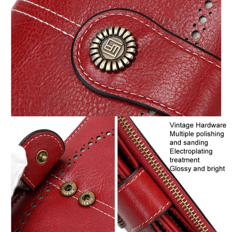RFID Anti-theft Brush Women Wallet Multi Card Position Buckle Wallet Short Zipper Purse(Peacock B...