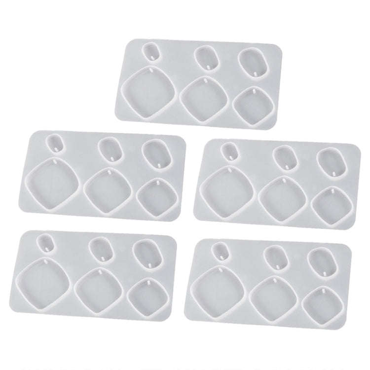5pcs DIY Crystal Epoxy Earrings Silicone Mold Pendant Jewelry Mold, Spec: Round Diamond
