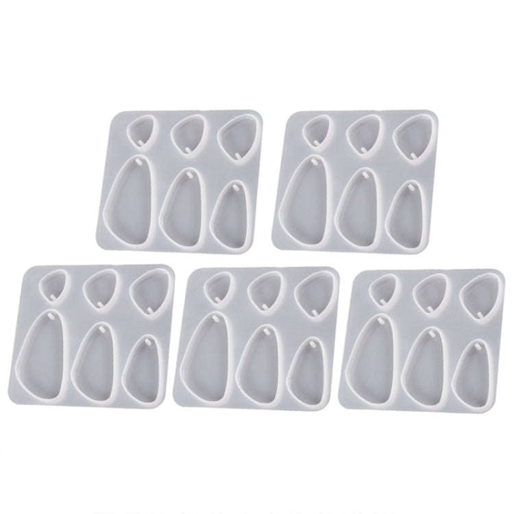 5pcs DIY Crystal Epoxy Earrings Silicone Mold Pendant Jewelry Mold, Spec: Round Triangle
