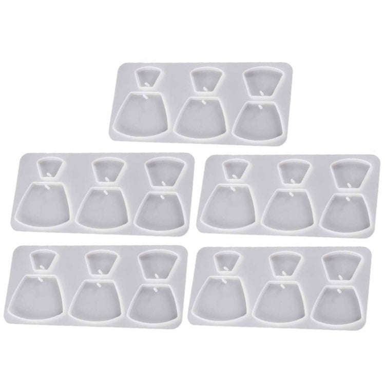 5pcs DIY Crystal Epoxy Earrings Silicone Mold Pendant Jewelry Mold, Spec: Four-edged