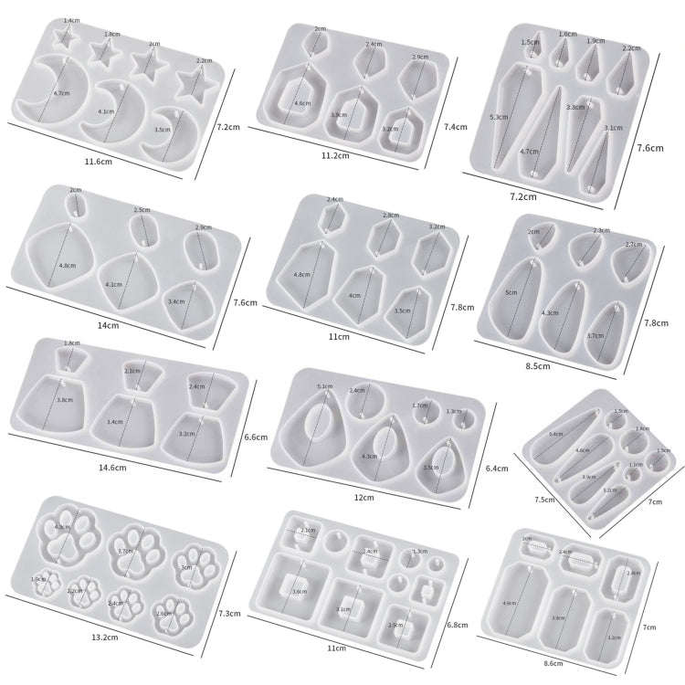 5pcs DIY Crystal Epoxy Earrings Silicone Mold Pendant Jewelry Mold, Spec: Alien