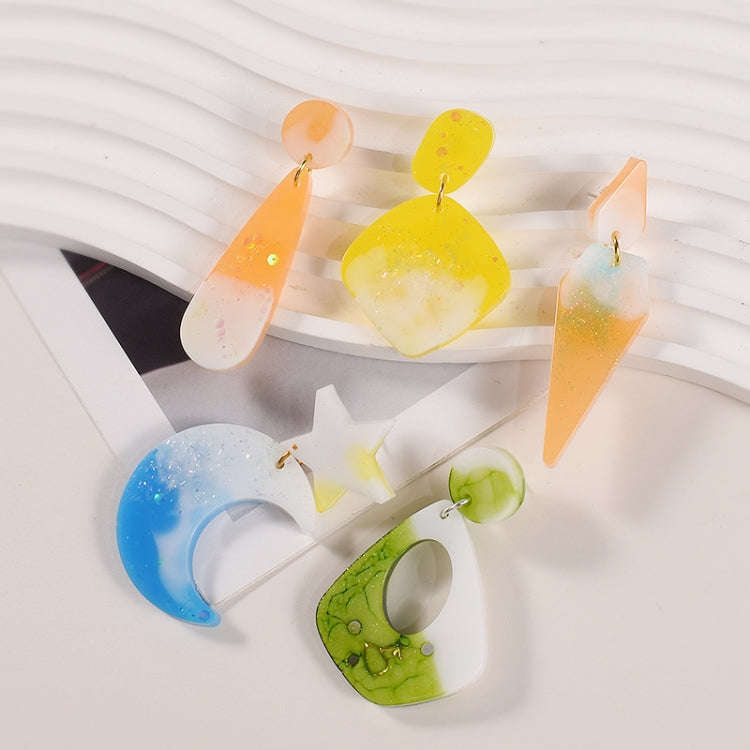 5pcs DIY Crystal Epoxy Earrings Silicone Mold Pendant Jewelry Mold, Spec: Alien